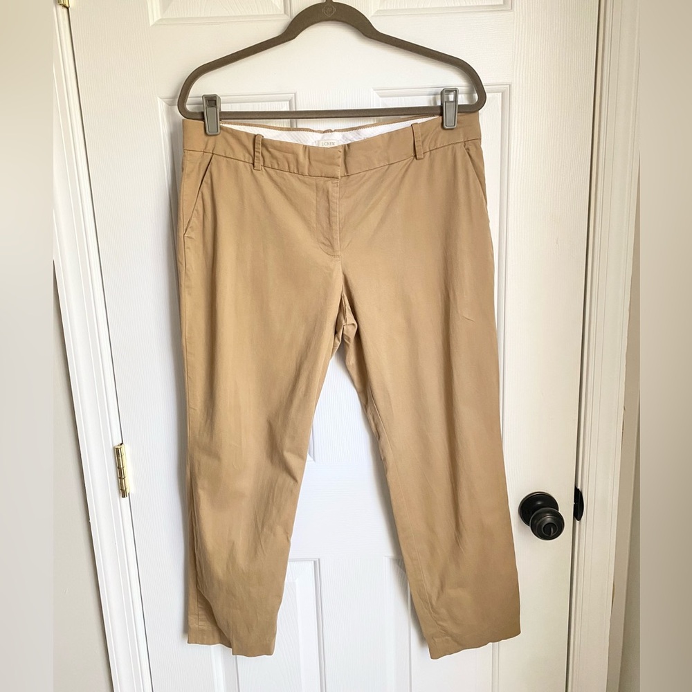 J. Crew Tan Chinos Classic Flat-Front Capri